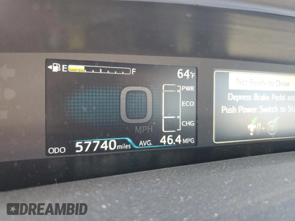 2018 Toyota Prius Two with VIN JTDKARFU1J3055156, listed as a Copart auction lot 47745465 with 57,740 mi miles and Salvage Title. Bid and sale history available at DreamBid. Image 9.