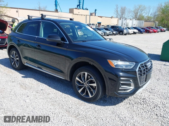 2021 Audi Q5 Premium Plus with VIN WA1BAAFY3M2023012, listed as a IAAI auction lot 41983076 with 71,249 mi miles. Bid and sale history available at carsss.com. Image 1.
