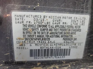 2015 Nissan Versa SV with VIN 3N1CN7AP4FL916133, listed as a Copart auction lot 55012905 with 102,026 mi miles and Salvage title. Bid and sale history available at DreamBid. Image 13.