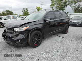 2020 Chevrolet Traverse Premier z VIN 1GNERKKW2LJ284441, wystawiony jako Copart lot #59559865 z przebiegiem 95 104 mil mil oraz Szkoda całkowita • Salvage title. Historia ofert i sprzedaży dostępna na DreamBid. Obrazek 1.