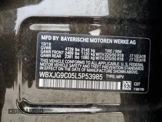 2020 BMW X1 xDrive28i with VIN WBXJG9C05L5P53985, listed as a Copart auction lot 40210323 with 32,411 mi miles. Bid and sale history available at carsss.com. Image 12.