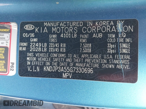 2016 Kia Soul + with VIN KNDJP3A55G7330696, listed as a IAAI auction lot 41936996 with 135,546 mi miles. Bid and sale history available at carsss.com. Image 9.