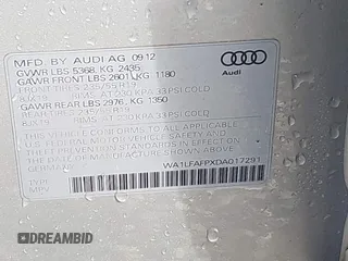 2013 Audi Q5 Premium Plus with VIN WA1LFAFPXDA017291, listed as a IAAI auction lot 42008370 with 84,017 mi miles and . Bid and sale history available at DreamBid. Image 9.