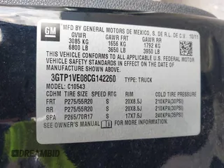 2012 GMC Sierra 1500 SLE z VIN 3GTP1VE08CG142260, wystawiony jako IAAI lot #42052347 z przebiegiem 249 343 mil mil oraz . Historia ofert i sprzedaży dostępna na DreamBid. Obrazek 9.