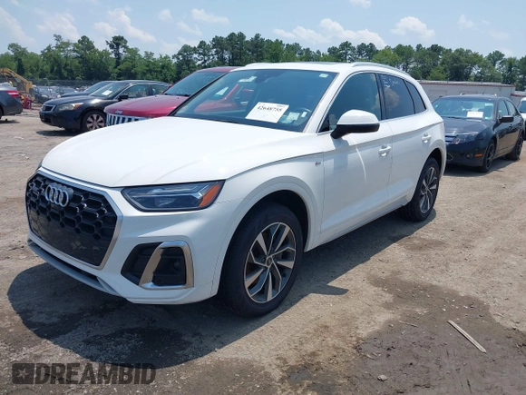2023 Audi Q5 S line Premium Plus with VIN WA1EAAFY5P2102019, listed as a IAAI auction lot 42648755 with 49,823 mi miles and . Bid and sale history available at DreamBid. Image 17.