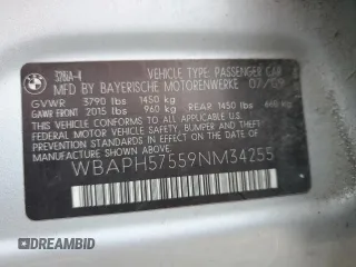 2009 BMW 3 Series 328i z VIN WBAPH57559NM34255, wystawiony jako Copart lot #52873105 z przebiegiem 94 854 mil mil oraz Szkoda całkowita • Salvage title. Historia ofert i sprzedaży dostępna na DreamBid. Obrazek 12.