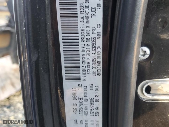 2018 Ram 2500 Tradesman with VIN 3C6UR5HL4JG329355, listed as a Copart auction lot 84515864 with 0 mi miles and Salvage Title. Bid and sale history available at carsss.com. Image 13.
