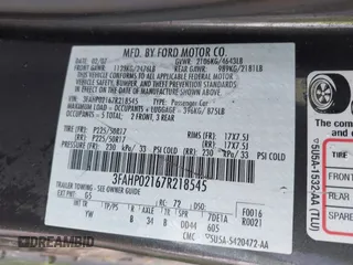 2007 Ford Fusion SEL with VIN 3FAHP02167R218545, listed as a IAAI auction lot 41765164 with 1 mi miles. Bid and sale history available at carsss.com. Image 9.