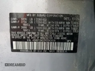 2024 Subaru Outback Limited XT с VIN 4S4BTGND2R3242638, выставлен на аукционе Copart как лот 54425825 с пробегом 33 371 миль миль и Списание • Salvage title. История ставок и продаж доступна на DreamBid. Изображение 13.