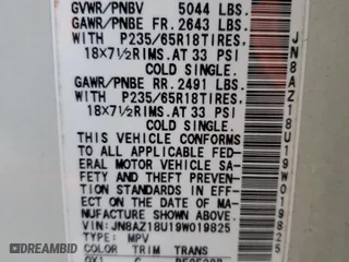 2009 Nissan Murano S with VIN JN8AZ18U19W019825, listed as a Copart auction lot 86984994 with 109,466 mi miles and Salvage Title. Bid and sale history available at carsss.com. Image 15.