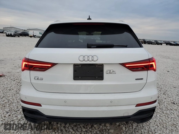 2020 Audi Q3 S line Premium with VIN WA1DECF33L1008687, listed as a Copart auction lot 41523185 with 56,905 mi miles and Salvage Title. Bid and sale history available at carsss.com. Image 6.