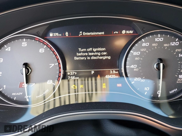 2017 Audi S7 Prestige with VIN WAU2FBFC9HN062626, listed as a Copart auction lot 42647574 with 48,420 mi miles. Bid and sale history available at carsss.com. Image 9.