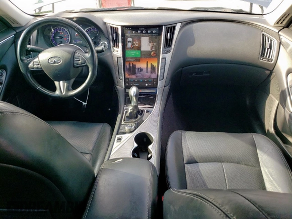 2015 Infiniti Q50 Premium with VIN JN1BV7AP5FM353384, listed as a Copart auction lot 54845015 with 152,690 mi miles and Salvage title. Bid and sale history available at DreamBid. Image 8.