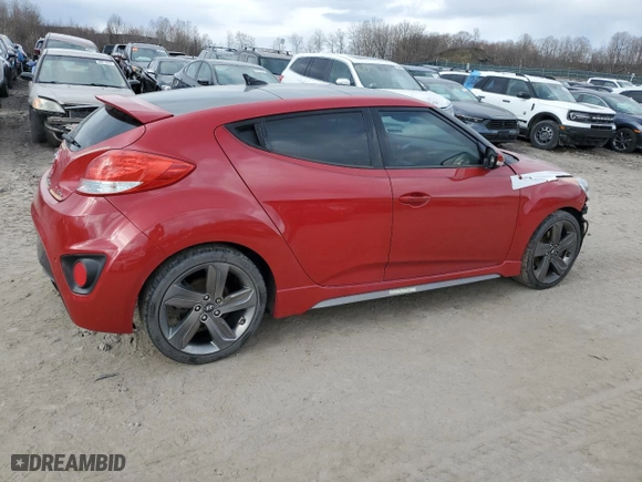 2014 Hyundai Veloster Turbo with VIN KMHTC6AE8EU198906, listed as a Copart auction lot 48309475 with 109,993 mi miles and Salvage Title. Bid and sale history available at carsss.com. Image 3.