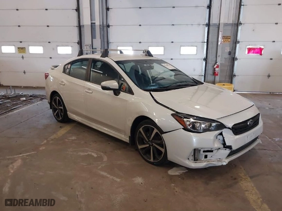 2020 Subaru Impreza Sport with VIN 4S3GKAL69L3612151, listed as a IAAI auction lot 41760734 with 62,768 mi miles. Bid and sale history available at carsss.com. Image 1.