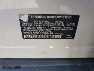 2016 BMW X5 xDrive35i with VIN 5UXKR0C51G0S86486, listed as a Copart auction lot 47107945 with 92,255 mi miles and Clean Title. Bid and sale history available at carsss.com. Image 13.