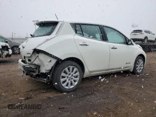 2017 Nissan LEAF S with VIN 1N4BZ0CP0HC301858, listed as a Copart auction lot 52123115 with 46,148 mi miles and Salvage Title. Bid and sale history available at carsss.com. Image 3.
