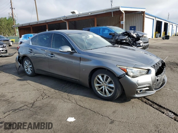 2014 Infiniti Q50 Premium with VIN JN1BV7AP3EM691249, listed as a Copart auction lot 59920285 with 168,208 mi miles and Salvage title. Bid and sale history available at DreamBid. Image 4.