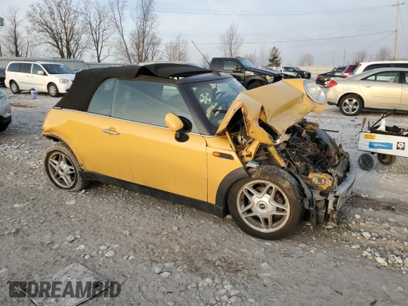 2007 MINI Convertible with VIN WMWRF33557TG17675, listed as a Copart auction lot 49206875 with Not Provided miles and Clean Title. Bid and sale history available at DreamBid. Image 4.