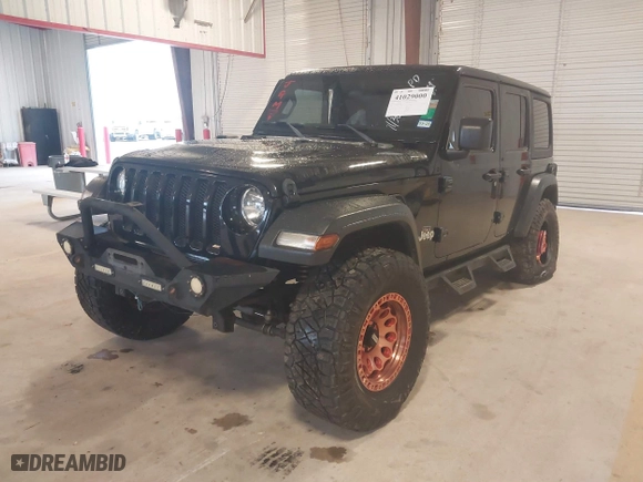 2019 Jeep Wrangler Unlimited Sport with VIN 1C4HJXDG7KW528649, listed as a IAAI auction lot 41029000 with 112,561 mi miles. Bid and sale history available at carsss.com. Image 18.