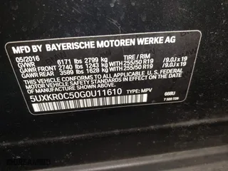 2016 BMW X5 xDrive35i with VIN 5UXKR0C50G0U11610, listed as a IAAI auction lot 41427499 with 75,330 mi miles. Bid and sale history available at carsss.com. Image 9.