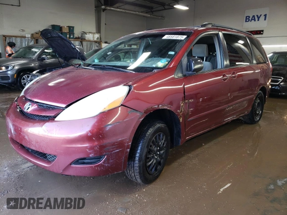 2006 Toyota Sienna CE with VIN 5TDZA23C16S460618, listed as a Copart auction lot 48581875 with 185,505 mi miles and Salvage Title. Bid and sale history available at carsss.com. Image 1.