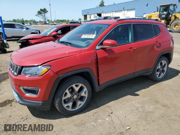 2021 Jeep Compass Limited z VIN 3C4NJDCB4MT519570, wystawiony jako Copart lot #59193815 z przebiegiem 109 799 mil mil oraz Czysty tytuł • Clean title. Historia ofert i sprzedaży dostępna na DreamBid. Obrazek 1.