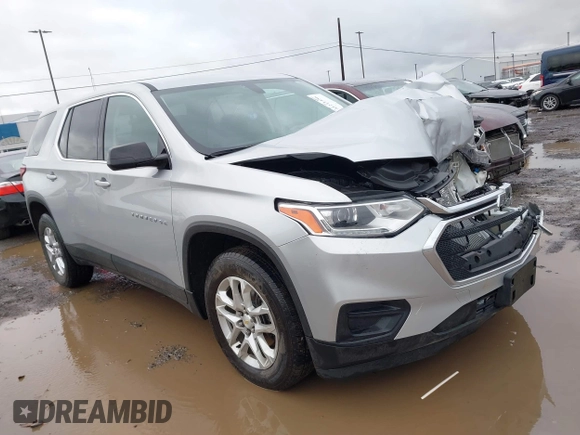 2020 Chevrolet Traverse LS with VIN 1GNEVFKW3LJ302044, listed as a IAAI auction lot 41211456 with 49,666 mi miles and . Bid and sale history available at DreamBid. Image 1.