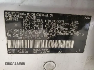 2007 Toyota RAV4 Sport with VIN JTMBD32V775113674, listed as a Copart auction lot 46236255 with 176,795 mi miles and Salvage Title. Bid and sale history available at carsss.com. Image 16.