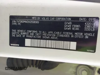 2010 Volvo V50 с VIN YV1382MW2A2558089, выставлен на аукционе IAAI как лот 42280564 с пробегом 273 757 миль миль и . История ставок и продаж доступна на DreamBid. Изображение 9.