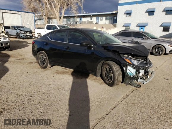2025 Nissan Sentra SV with VIN 3N1AB8CV3SY215291, listed as a Copart auction lot 44817215 with 2,349 mi miles and Salvage Title. Bid and sale history available at carsss.com. Image 4.