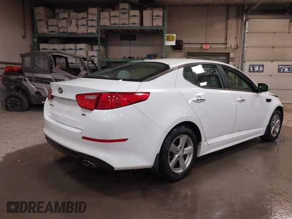 2015 Kia Optima LX with VIN 5XXGM4A7XFG375049, listed as a IAAI auction lot 42198632 with 191,361 mi miles and . Bid and sale history available at DreamBid. Image 4.