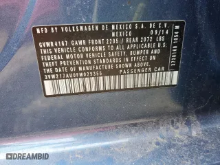 2015 Volkswagen Golf TSI SEL with VIN 3VW217AU0FM029355, listed as a Copart auction lot 51314995 with 95,042 mi miles and Salvage Title. Bid and sale history available at carsss.com. Image 12.