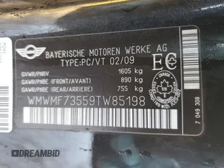 2009 MINI Hardtop S z VIN WMWMF73559TW85198, wystawiony jako Copart lot #47538725 z przebiegiem 136 006 mil mil oraz Szkoda całkowita • Salvage title. Historia ofert i sprzedaży dostępna na DreamBid. Obrazek 12.