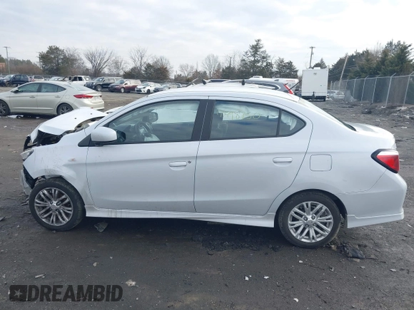 2021 Mitsubishi Mirage G4 ES with VIN ML32FUFJ0MHF03880, listed as a IAAI auction lot 41498750 with 49,386 mi miles. Bid and sale history available at carsss.com. Image 14.