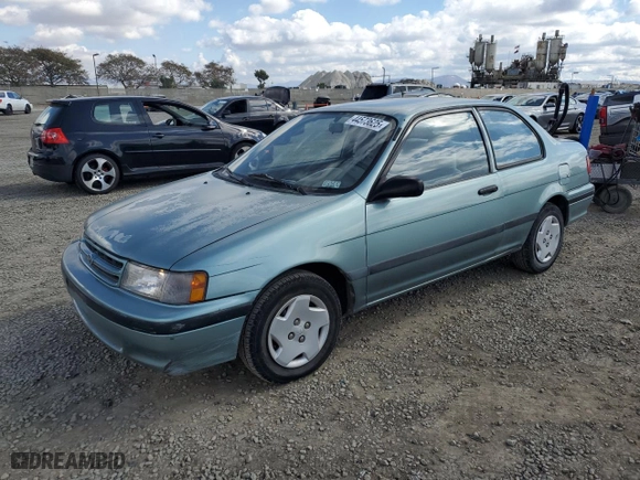 1993 Toyota Tercel DX with VIN JT2EL43S8P0368057, listed as a Copart auction lot 44573625 with 229,631 mi miles and Clean Title. Bid and sale history available at carsss.com. Image 1.