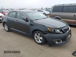 2015 Kia Optima LX with VIN 5XXGM4A76FG445632, listed as a IAAI auction lot 41158856 with 185,189 mi miles. Bid and sale history available at carsss.com. Image 1.