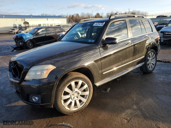2010 Mercedes-Benz GLK-Class GLK 350 with VIN WDCGG5GB5AF490555, listed as a Copart auction lot 44204795 with 128,180 mi miles and Salvage Title. Bid and sale history available at carsss.com. Image 1.