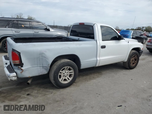 2004 Dodge Dakota with VIN 1D7FL16K34S621135, listed as a Copart auction lot 46485985 with 202,197 mi miles and Salvage Title. Bid and sale history available at carsss.com. Image 3.