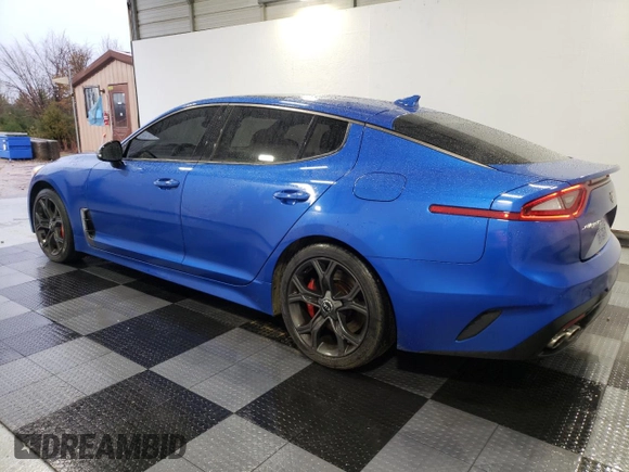 2018 Kia Stinger GT2 with VIN KNAE55LC0J6015877, listed as a Copart auction lot 84607304 with 56,230 mi miles and Salvage Title. Bid and sale history available at DreamBid. Image 2.