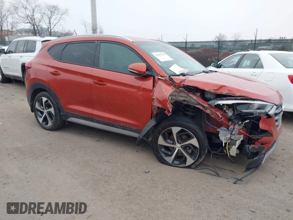 2017 Hyundai Tucson Sport with VIN KM8J3CA24HU416629, listed as a IAAI auction lot 41557615 with 72,844 mi miles and . Bid and sale history available at DreamBid. Image 1.