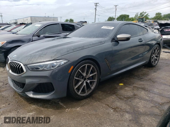 2019 BMW 8 Series M850i xDrive with VIN WBABC4C51KBU96543, listed as a Copart auction lot 61284654 with 39,966 mi miles and Salvage Title. Bid and sale history available at carsss.com. Image 1.