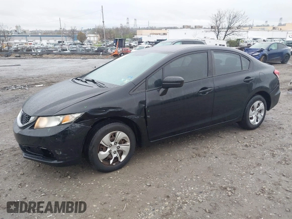 2014 Honda Civic Sedan LX with VIN 19XFB2F56EE233009, listed as a IAAI auction lot 41973133 with 119,402 mi miles. Bid and sale history available at carsss.com. Image 2.