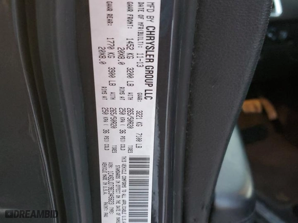 2014 Dodge Durango Limited with VIN 1C4SDJDT9EC345623, listed as a Copart auction lot 88675255 with 179,039 mi miles and Salvage Title. Bid and sale history available at carsss.com. Image 14.