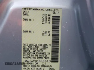 2017 Nissan Altima SR with VIN 1N4AL3AP5HC288610, listed as a Copart auction lot 45187935 with 124,668 mi miles and Salvage Title. Bid and sale history available at DreamBid. Image 12.