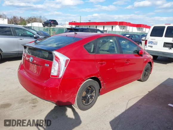 2013 Toyota Prius One with VIN JTDKN3DU0D1639195, listed as a IAAI auction lot 41887377 with 253,934 mi miles and . Bid and sale history available at carsss.com. Image 4.