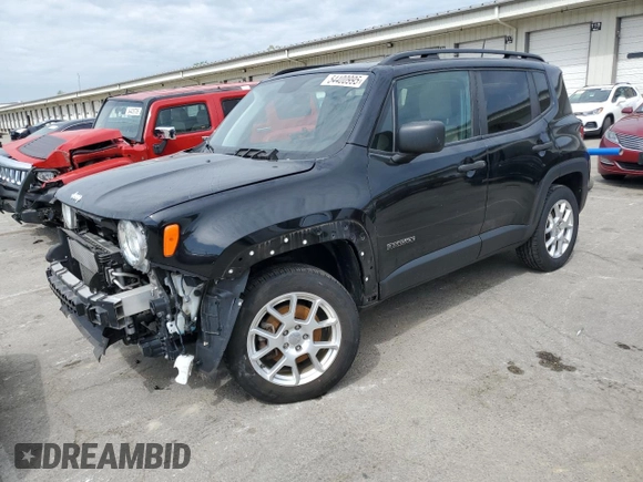 2019 Jeep Renegade Sport with VIN ZACNJBAB3KPK10147, listed as a Copart auction lot 54400995 with 46,079 mi miles and Salvage title. Bid and sale history available at DreamBid. Image 1.