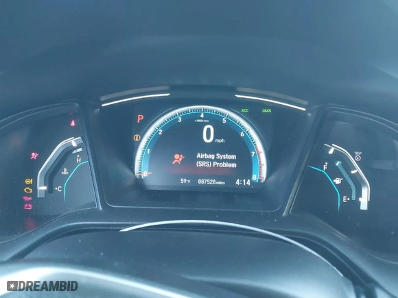 2019 Honda Civic Sedan LX with VIN 2HGFC2F67KH506515, listed as a IAAI auction lot 41755585 with 87,528 mi miles. Bid and sale history available at carsss.com. Image 7.
