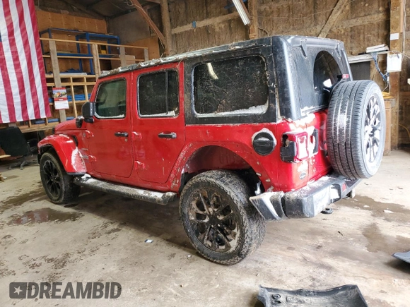 2021 Jeep Wrangler Unlimited Sahara z VIN 1C4JJXP64MW786392, wystawiony jako Copart lot #51800875 z przebiegiem 147 378 mil mil oraz Szkoda całkowita • Salvage title. Historia ofert i sprzedaży dostępna na DreamBid. Obrazek 2.