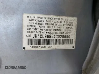 2004 Acura TSX with VIN JH4CL96854C020690, listed as a Copart auction lot 52648205 with 184,456 mi miles and Salvage Title. Bid and sale history available at carsss.com. Image 14.